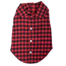 Buffalo Plaid Shirt (Cotton: Red, size: X Large)