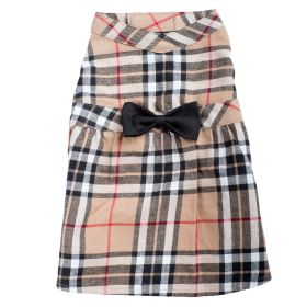 Tan Plaid Dress (Cotton: Beige, size: medium)