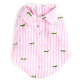 Pink Stripe Alligator Shirt (Cotton: Pink, size: medium)