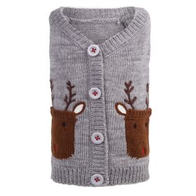 Reindeer Cardigan (Acrylic: Gray, size: small)