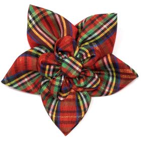 Red Lurex Plaid Flower (Pink: Red, size: small)