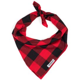 Large Buffalo Plaid Bandana (Cotton: Red, size: small)