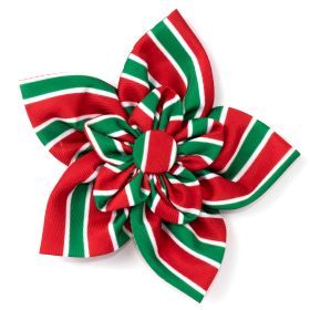 Holiday Stripe Flower (Pink: Red, size: large)