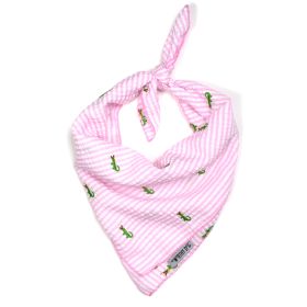 Pink Stripe Alligator Bandana (Cotton: Pink, size: small)