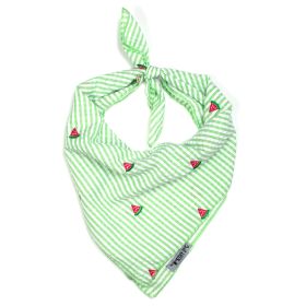 Green Stripe Watermelon Bandana (Cotton: Green, size: large)