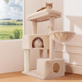 Gardner Pets Large Cat Tree For Medium To Large Cats, Heavy-Duty Cat Tower With Scratch Post And Washable Top Perch. Self-pickup Orders Supported (Option: 4Tier  Basic Version Beige)