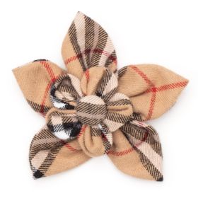 Tan Plaid Flower (Cotton: Beige, size: small)