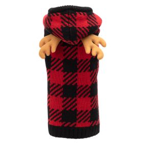 Buffalo Moose Hoodie (Acrylic: Red, size: X Large)