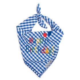 Happy Birthday Bandana (Pink: Blue, size: small)