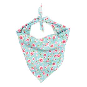 Watercolor Floral Bandana (Pink: Blue, size: small)