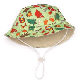 Happy Camper Bucket Hat (Pink: Green, size: small)