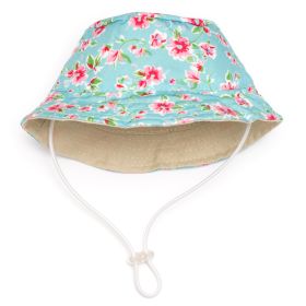 Watercolor Floral Bucket Hat (Pink: Blue, size: small)