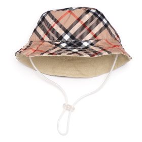 Plaid Bucket Hat (Pink: Brown, size: large)