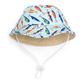 Gone Fishin' Bucket Hat (Pink: Blue, size: X Large)