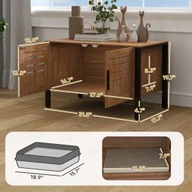 PawHut Cat Litter Box Enclosure With Tall Legs, Scratching Board, Dark Brown, (Option: Dark Brown)