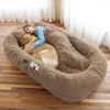 Human Dog Bed, 71"x45"x12" Dog Beds for Large Dogs, Foldable Plush Washable Dog Bed for People Doze Off (Gray)