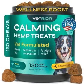 Hemp Calming Chews For Dog Anxiety Relief Duck Favor Calming Treats For Dogs Stress Separation Anxiety Relief Storms Hemp Seed Oil Calming Chews (Option: 1pcs)