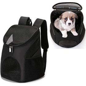Dog Carrier Backpack Breathable for Small Pets/Cats/Puppies; Pet Carrier Bag with Mesh Ventilation; Safety Features and Cushion Back Support; for (Color: Blue)
