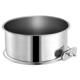 Stainless Steel Dog Bowl Pets Hanging Food Bowl Detachable Pet Cage Food Water Bowl with Clamp Holder (size: M)