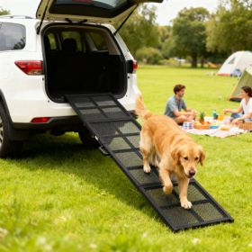 Dog Car Ramp, 75" x 20" Extra Long and Wide, Non-Slip Surface, Folding Portable Pet Ramp for Large, Small & Senior Dogs (Option: Black-1010x550x90 mm)