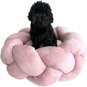 Goo (Option: Eez Round Braided Suede Pet Bed (PINK, 24 IN))