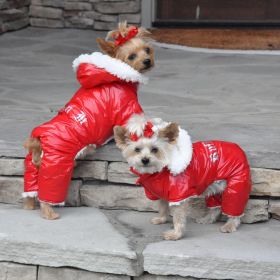 Ruffin It Dog Snowsuit Harness (color: Red, size: X-Small)